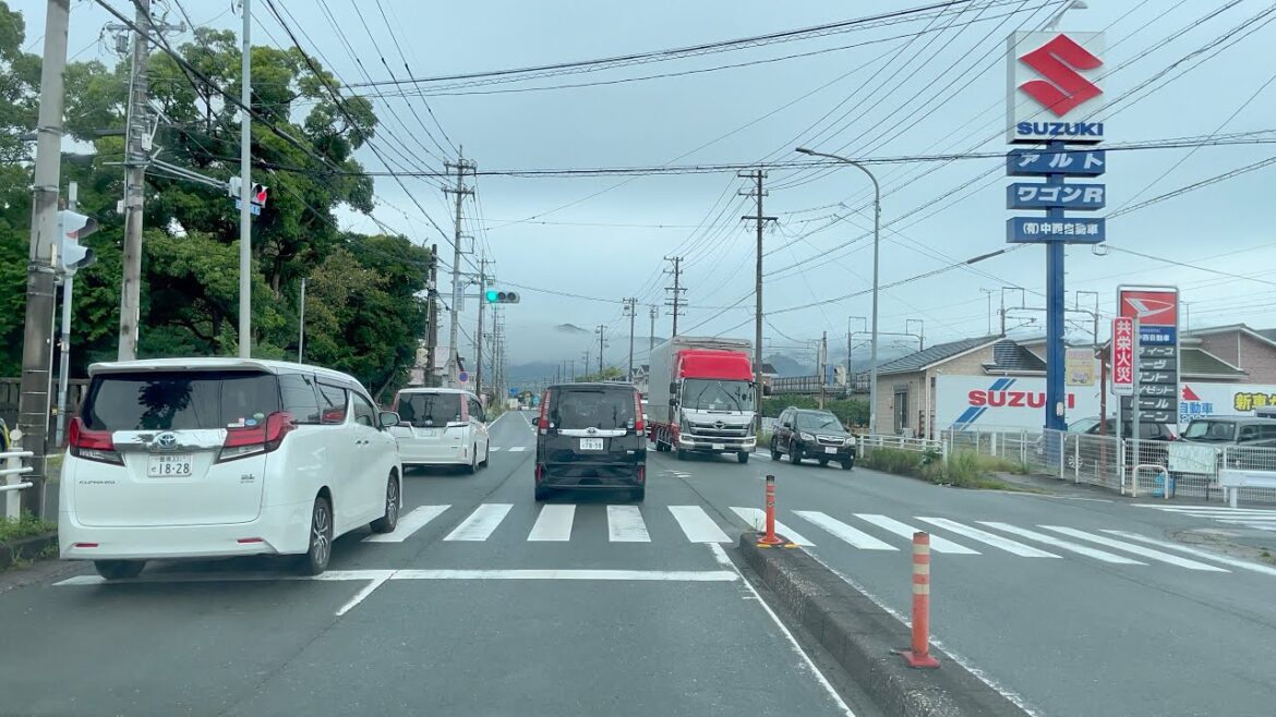 Driving Road Ambiance with Rain | From Toyohashi to Gamagori Aichi Japan Driving Road Ambiance with Rain | From Toyohashi to Gamagori Aichi Japan