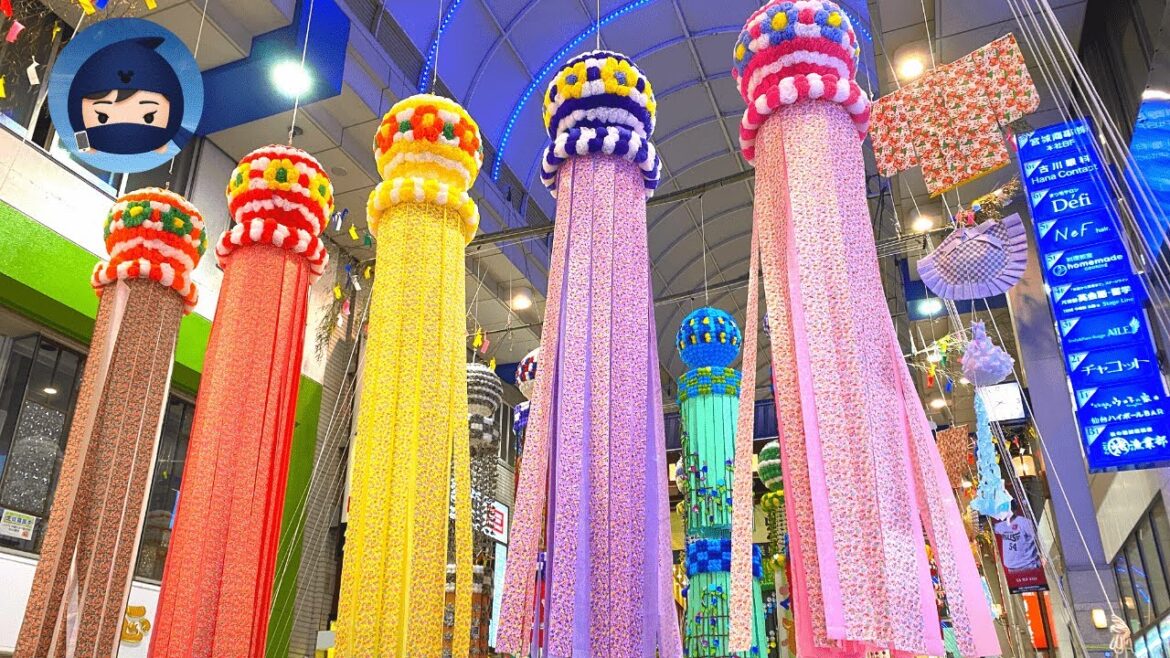 Sendai, Japan Walking Tour 😏🌺 Go through the too beautiful decorations | Solo travel Japan vlog