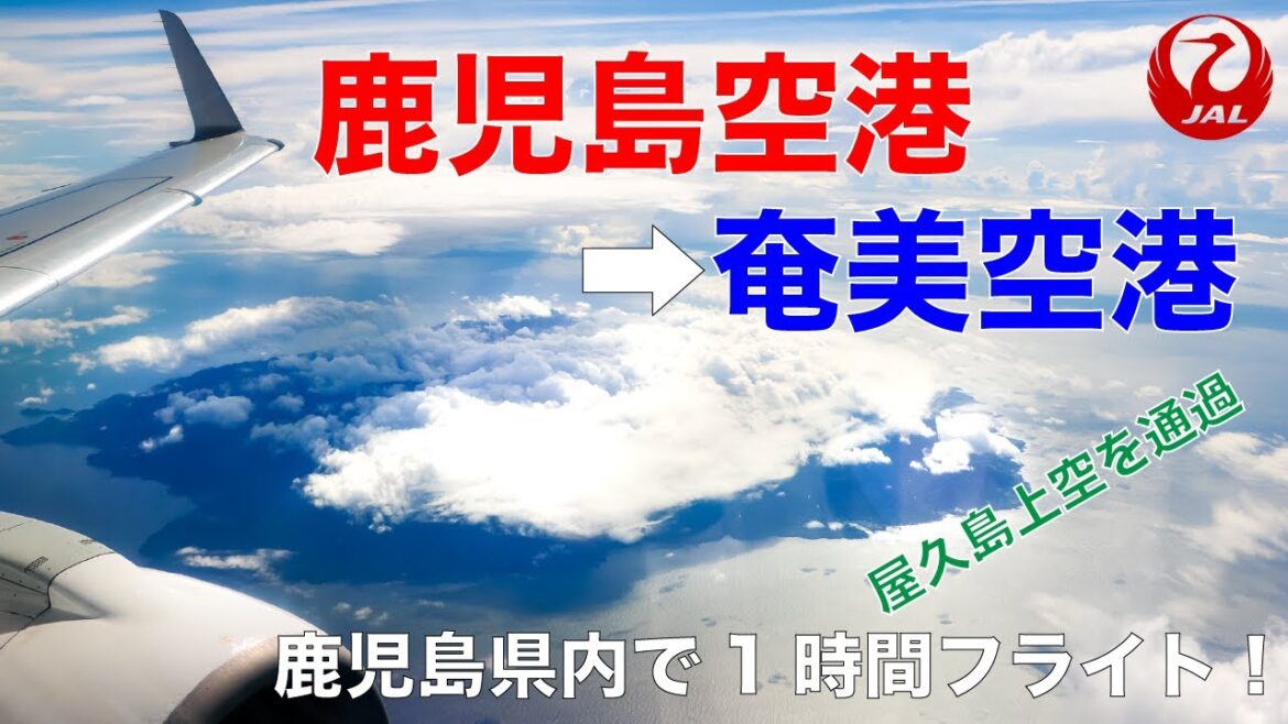【飛行機】JAL 日本航空 鹿児島→奄美 1時間フライトを凝縮 / Japan Airline 1 Hour Flight from Kagoshima to Amami