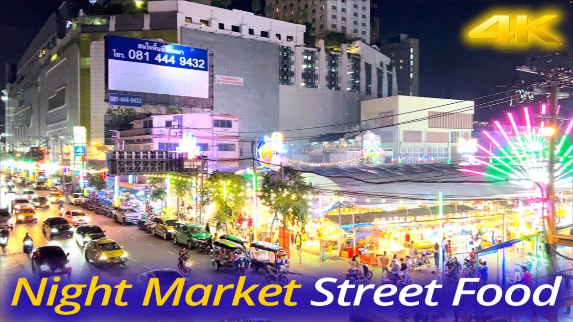 4K HDR 🇹🇭Street Food in Life DD Night Market / Bangkok Thailand 2022