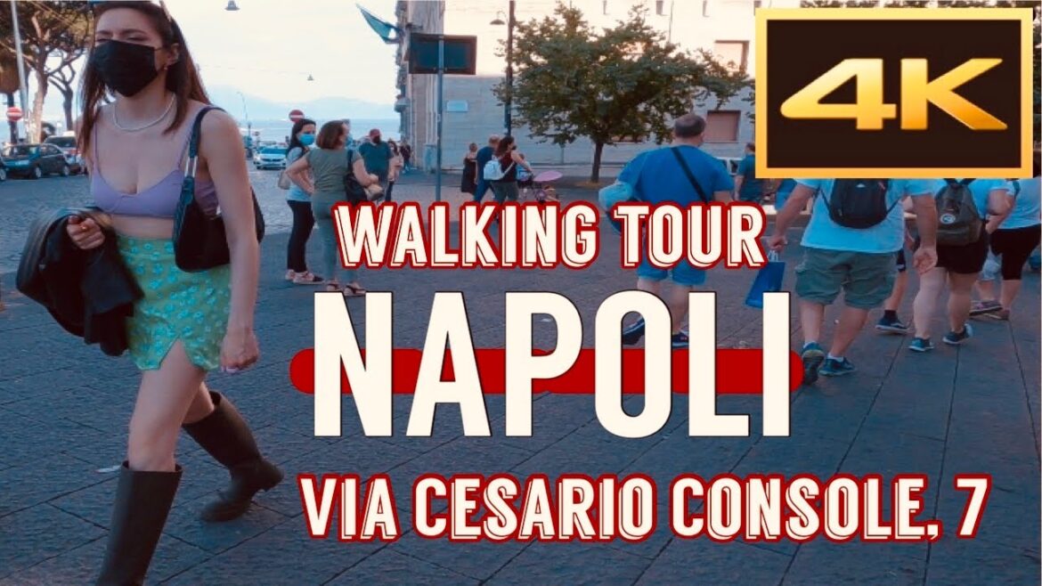 Napoli, Via Cesario Console, Walking Tour Naples, Italy |4k UHD