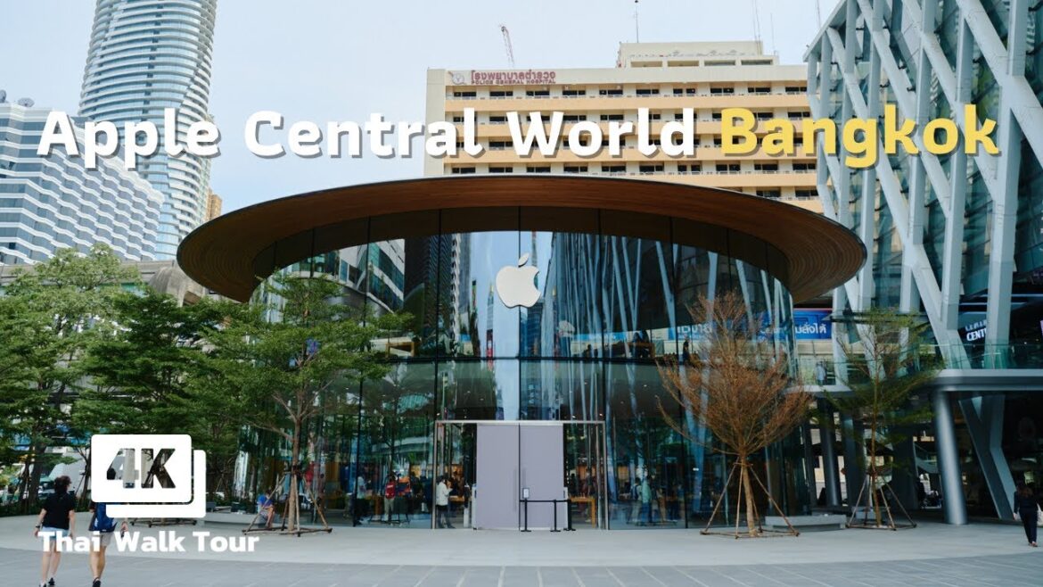🇹🇭 APPLE CENTRAL WORLD, BANGKOK | Thai Walk Tour [Thailand 4K]