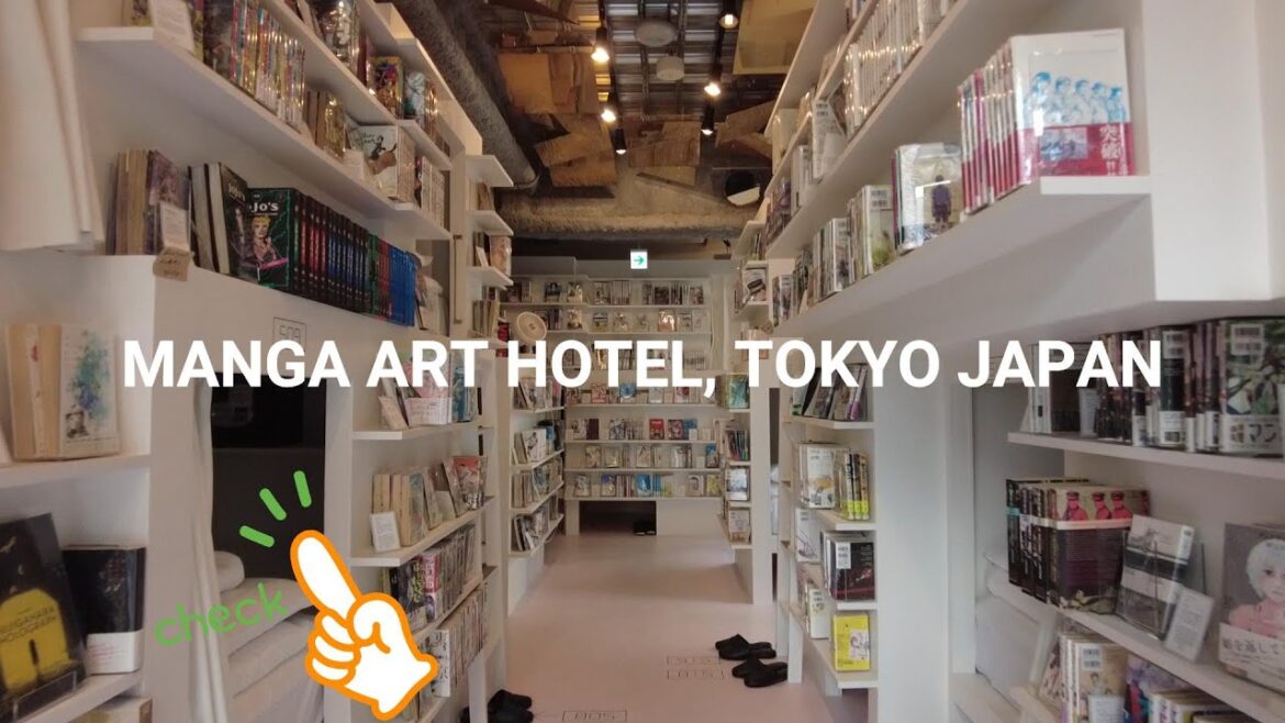 Capsule hotel surrounded by manga📖🛌MANGA ART HOTEL, TOKYO JAPAN