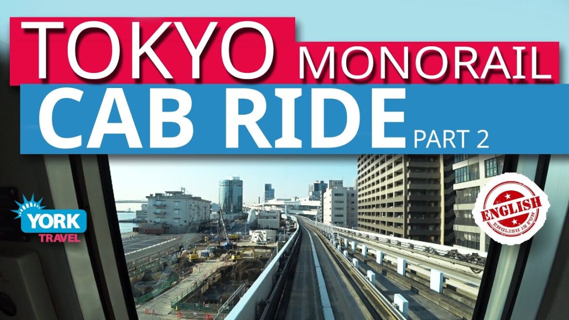 Tokyo Monorail cab ride. Part 2. Japan. Train without driver. Train moves without driver. Tokyo Monorail cab ride. Part 2. Japan. Train without driver. Train moves without driver.