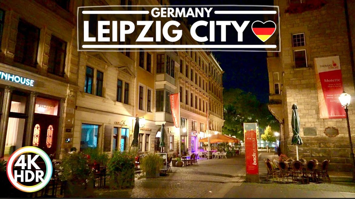 Leipzig, Biggest City in Eastern Germany, Night Walk October 2022 4K-HDR