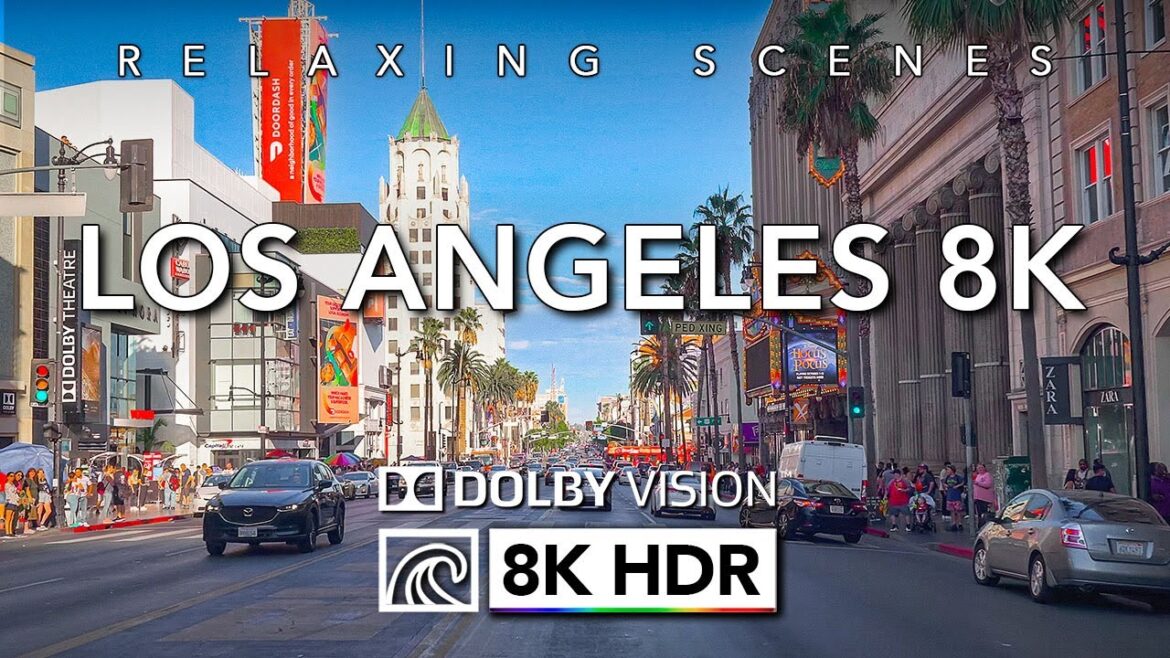 Driving Los Angeles 8K HDR Dolby Vision - Bel Air to Downtown LA