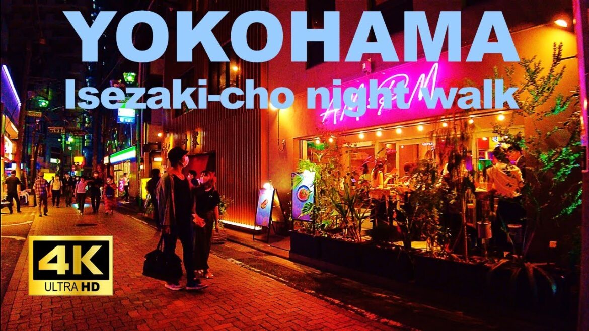 【4K】Yokohama Walking Tour - Isezaki-cho, Hinode-cho, Noge-cho