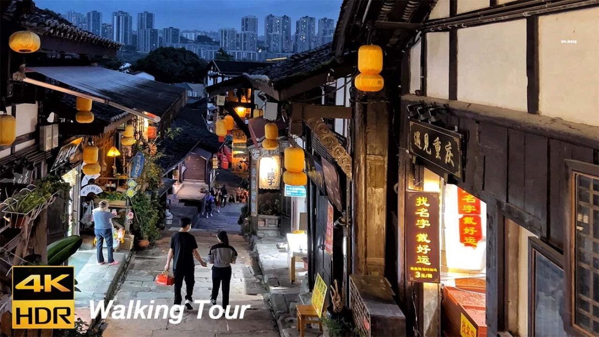 Ciqikou Ancient Town Walk Tour, A Thousand-year-old Town With Chongqing style | 夜遊重慶磁器口 | 4K HDR