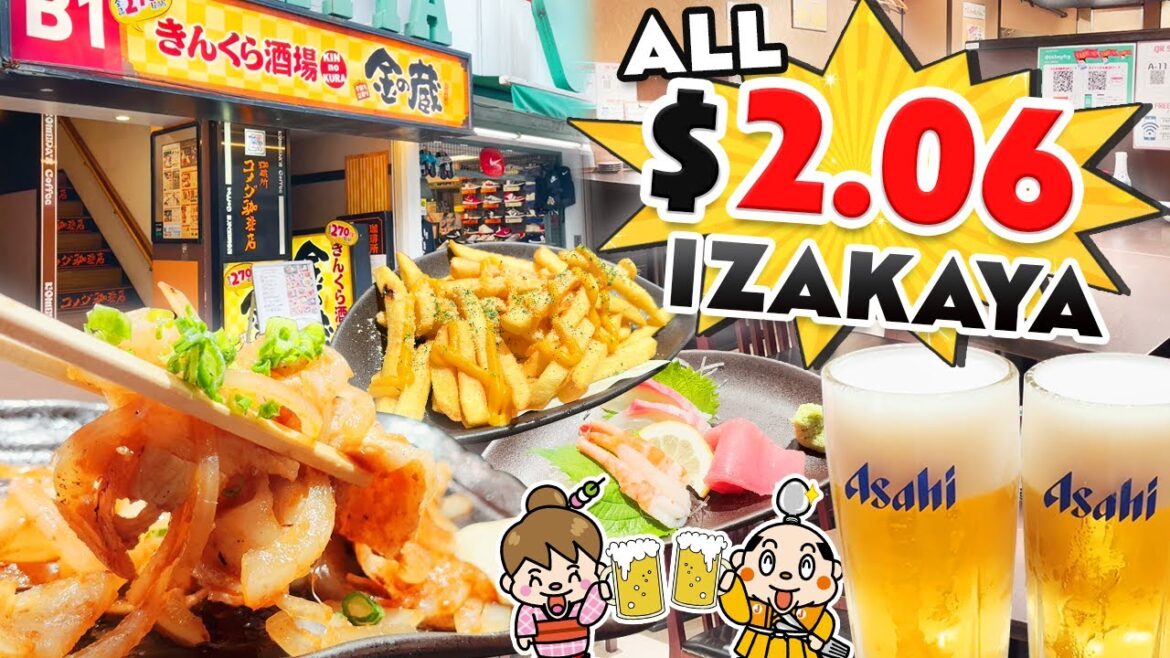 Cheap Izakaya Restaurant / All $2.06 food and drink! Ikebukuro, Tokyo, Japan