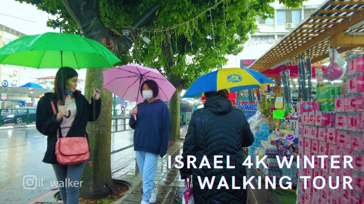 ISRAEL 4K - Winter Storm Walking Tour