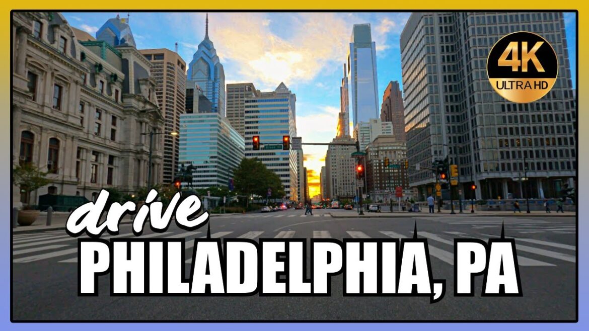 STUNNING Sunset over Philadelphia [4K Drive]