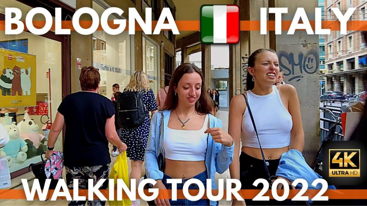 4K Bologna Italy October 2022 Walking Tour-city center,Train Station,Riva