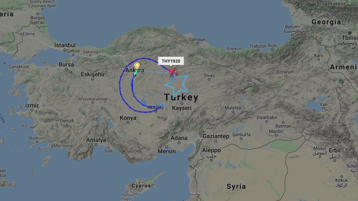Route of Historic Flight - Turkish Airlines