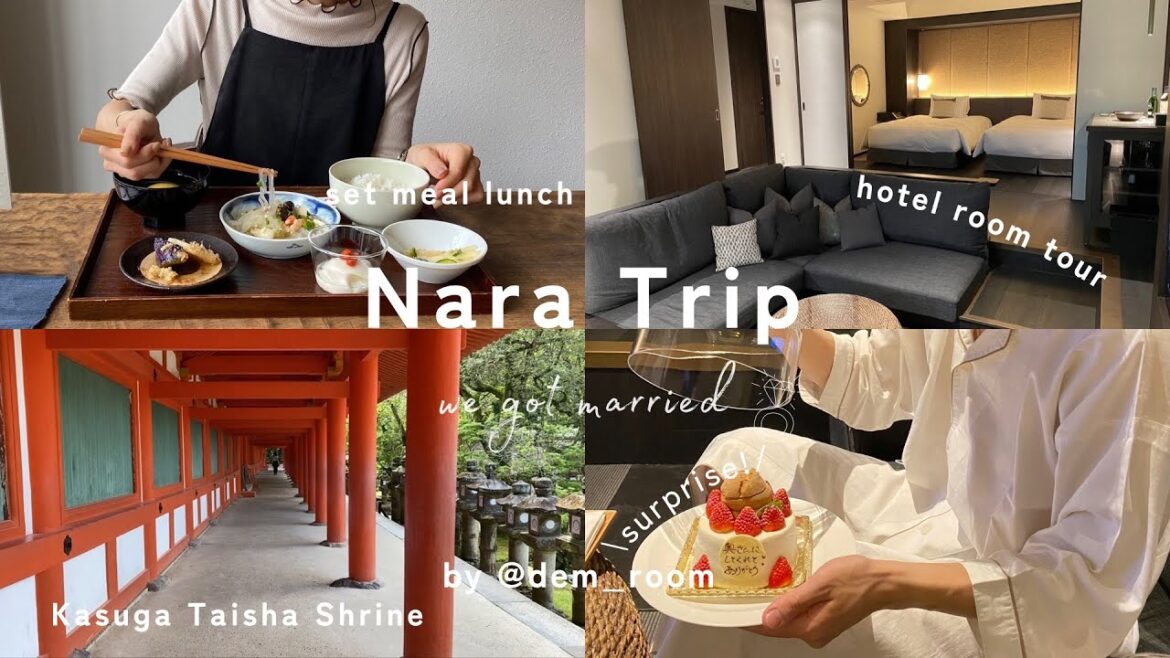 【vlog】有給を取って入籍祝いの奈良旅行🦌｜すてきなお宿に泊まった1泊2日｜ホテル紹介,古民家カフェ,春日大社⛩,奈良公園,ふふ奈良