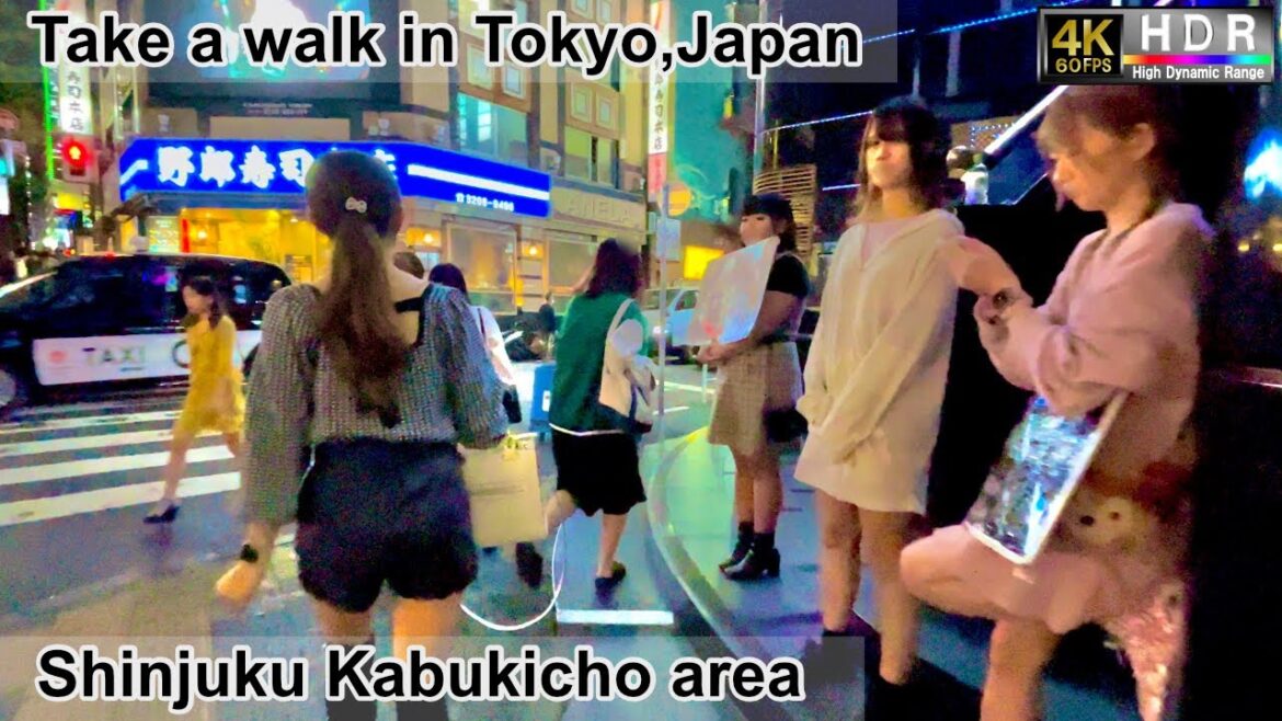 4K 60fps HDR// Take a walk in Tokyo, Japan,Shinjuku Kabukicho area →Kuyakusyo Street→Shinjuku 3chome