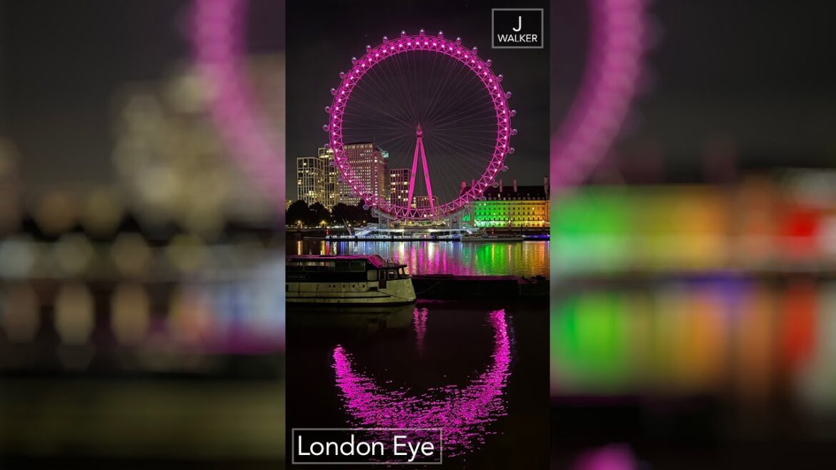 London Eye at night ASMR [LONDON WALK 2022 4K HDR 60FPS]