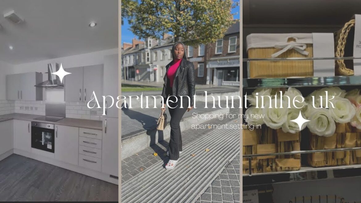Apartment hunt in the Uk,Settling into my new apartment, furniture groceries shopping in sunderland