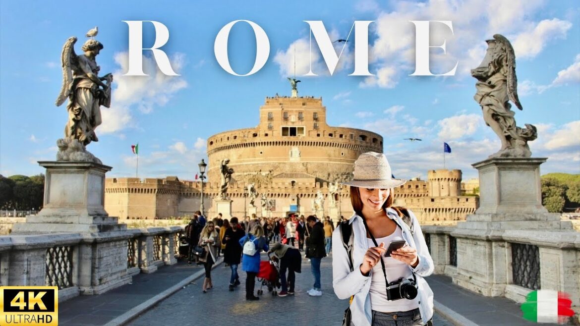 Rome Italy [4k] - Walking Tour Around The CASTLE SANT'ANGELO - October 2022