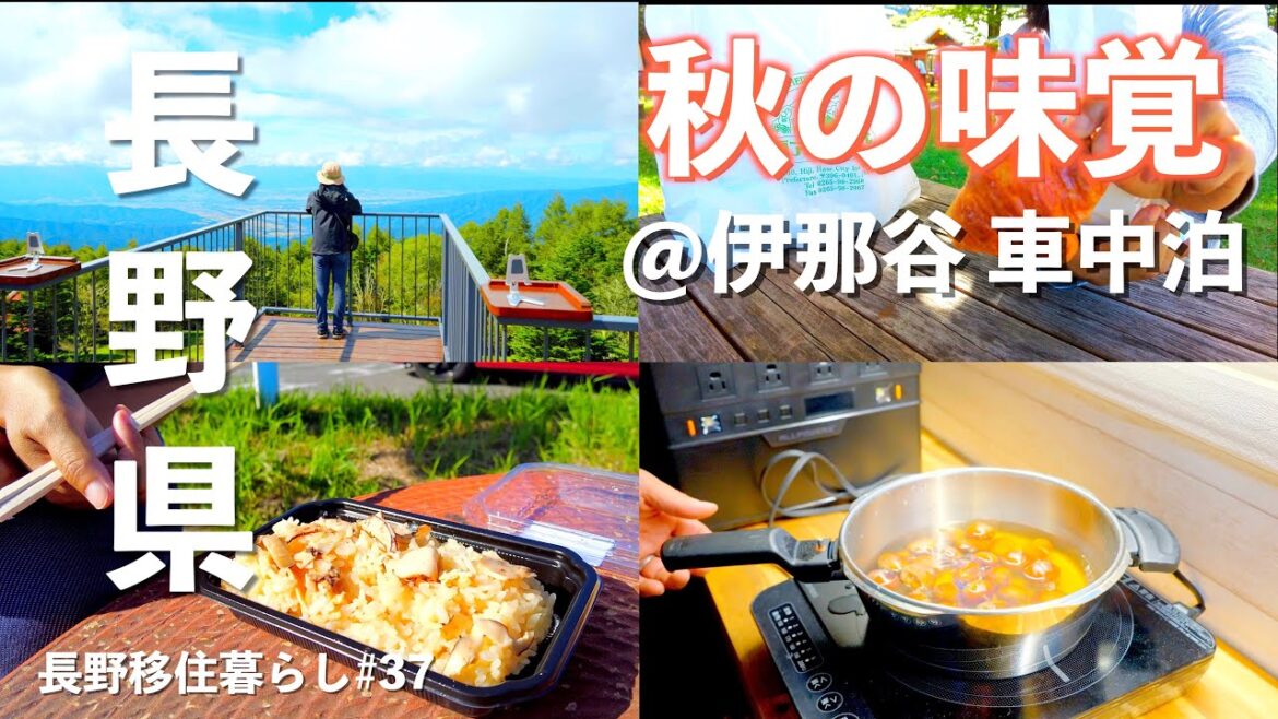 【長野移住】秋の味覚を探しに美味しいものがたくさんある伊那谷へ車中泊旅に行ってみた!!(前編)｜車中泊｜伊那谷｜ポータブルバッテリー｜ドライブ｜田舎暮らし｜長野県｜4K