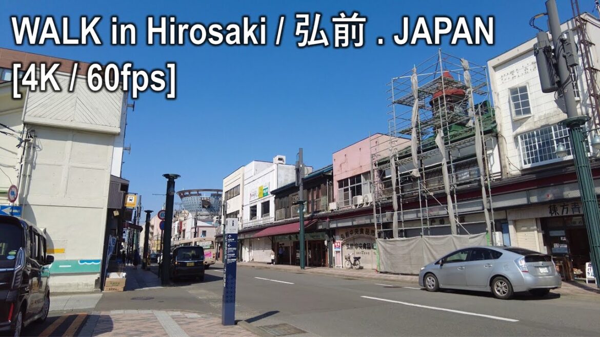 [4K/60fps] 弘前を散策 [青森.日本] [環境音ASMR]