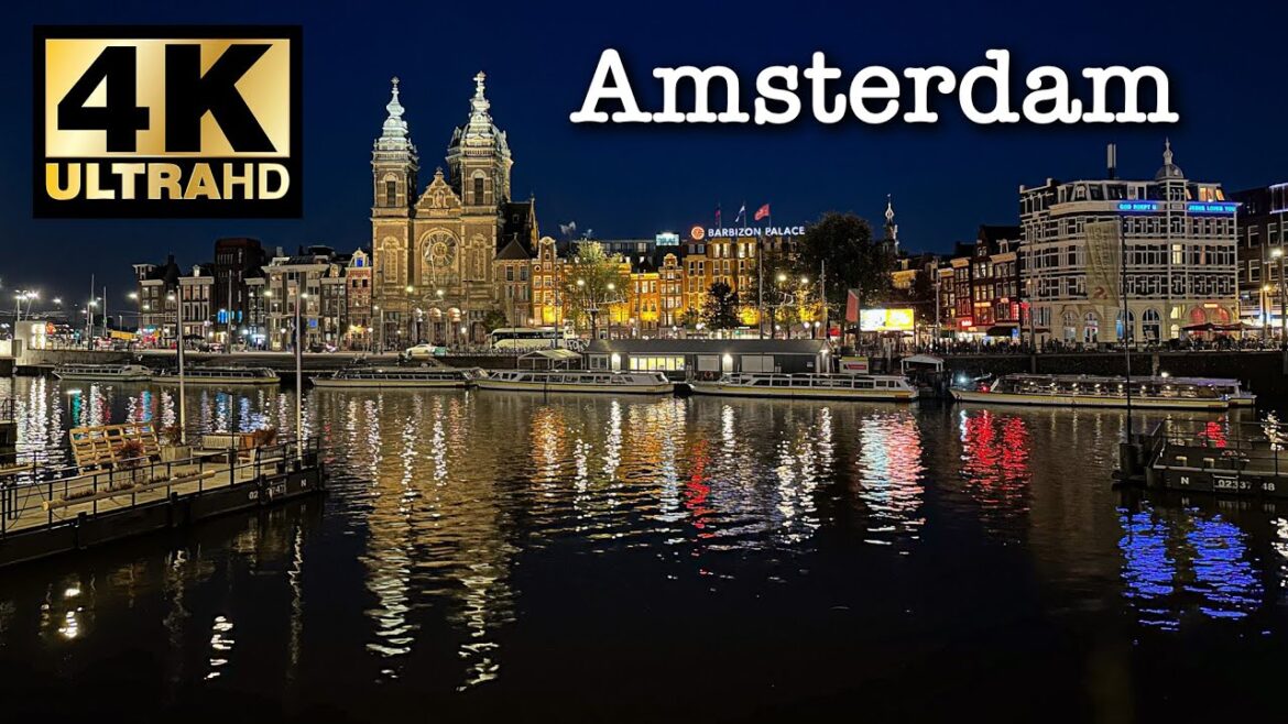 Amsterdam Walk🇳🇱Damrak at night | October 2022 [4K 60fps]