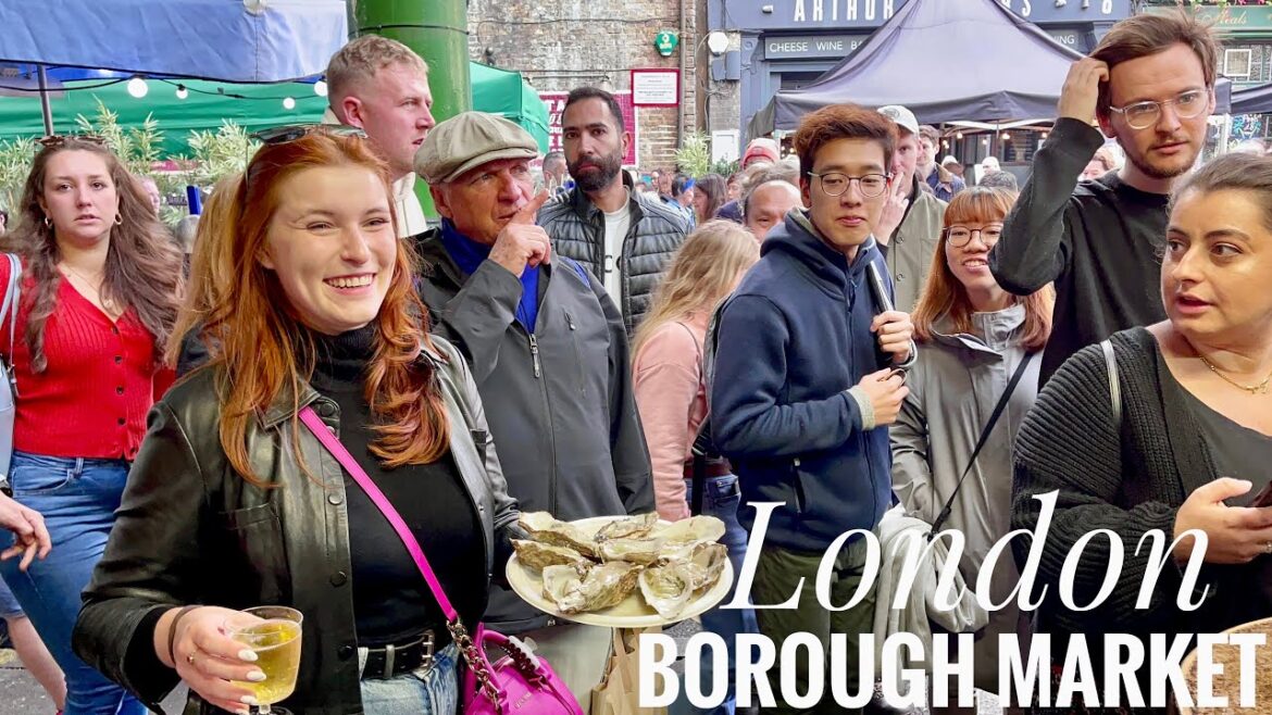 Borough Market London | London Walking Tour | Busy Borough Market | London Street Food [4k HDR]