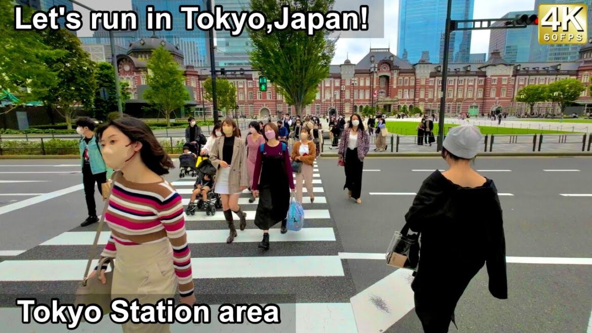 4K 60fps // Let's run in Tokyo,Japan!  Marunouchi area→Tokyo Station area→Yaesu area