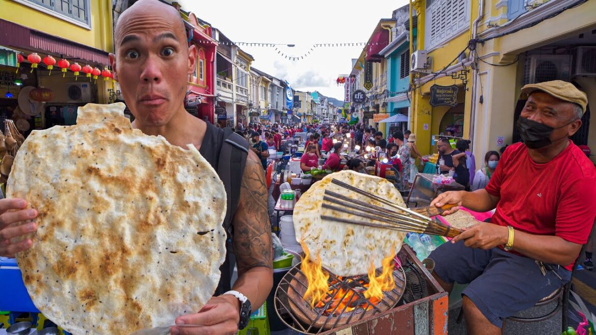Thailand Street Food in Phuket - EATING GOONG TEN LIVE DANCING SHRIMP SALAD + PHUKET NIGHT MARKET