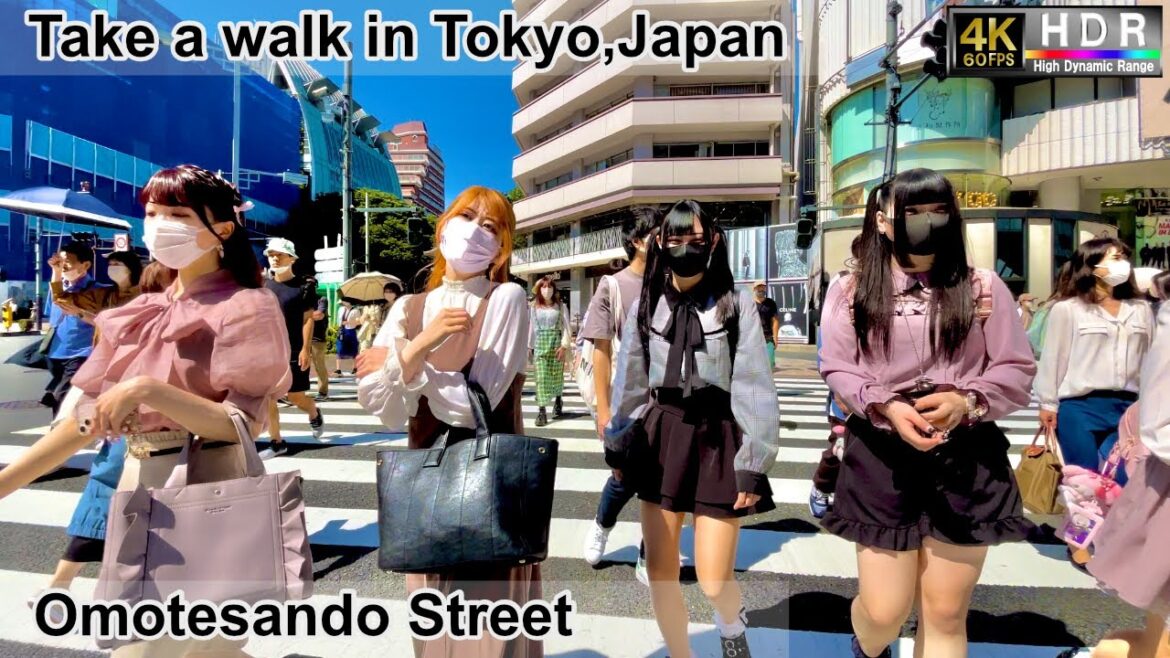 4K 60fps HDR// Take a walk in Tokyo,Japan, Omotesando Street→Omotesando Hara2 Street→Hrajuku Station