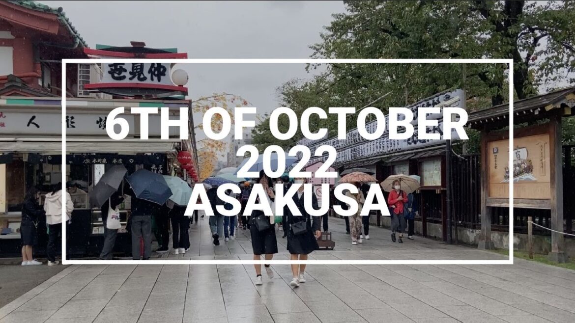 【6th October 2022】4K Asakusa Tokyo Raining Day ASMR Walking Tour Senso-ji   / 東京 浅草 歩く