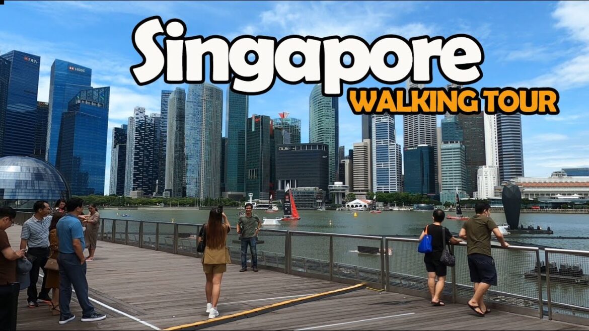 Singapore Walking Tour 4K Video - Marina Bay Sands Area