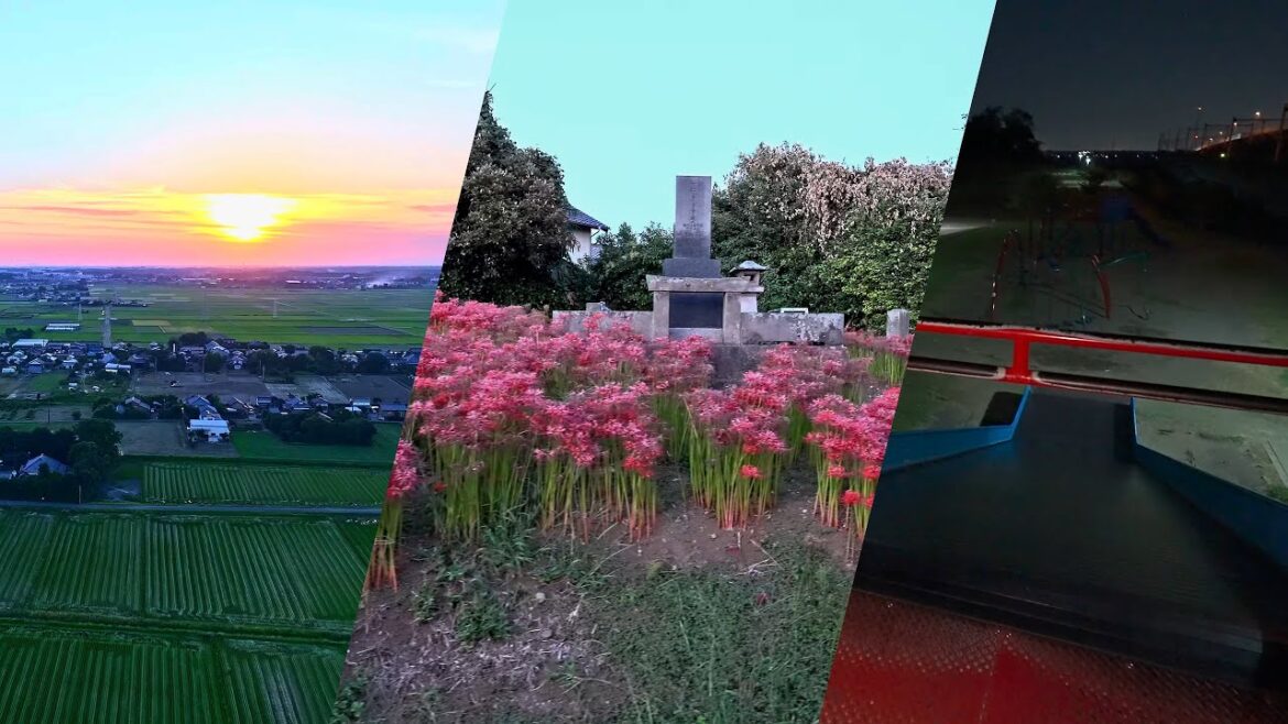 Japan - From sunset flying to night walking in Future-Tsukuba, Ibaraki (Tsukubamirai)・4K HDR