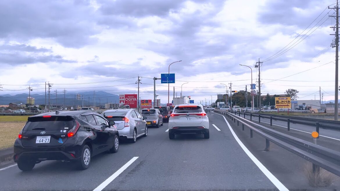 Morning Drive from Gamagori City to Toyokawa City Higashimikawa Drriving License Center Aichi Japan