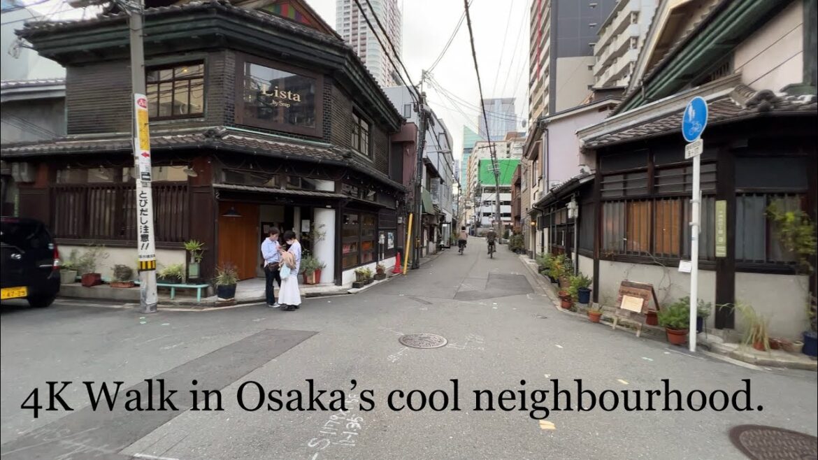 4K Walking tour around Osaka's Nakazaki-Cho neighbourhood.