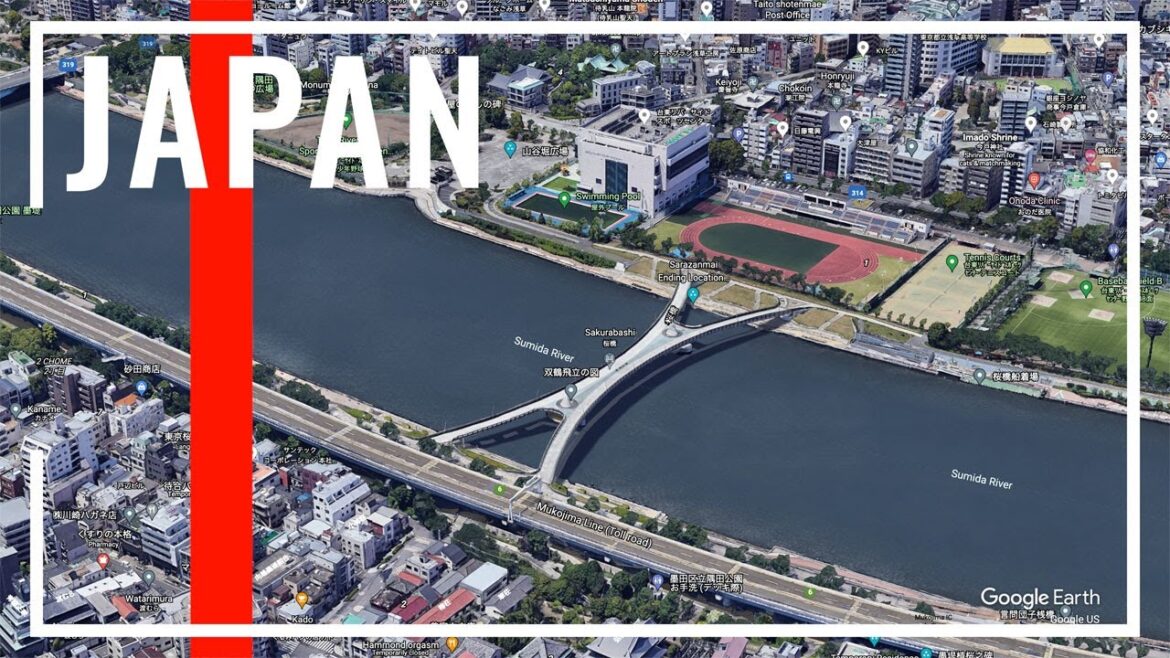 【 4K 】Sightseeing Spots in TaitōKu02, Tokyo【 Japan Travel 12 - Google Earth 】