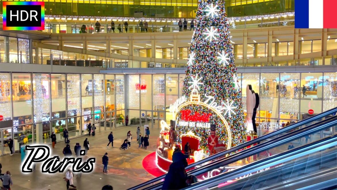 🇫🇷🎄【HDR 4K】Paris Christmas Walk - Le Marais to Les Halles (November, 2021)