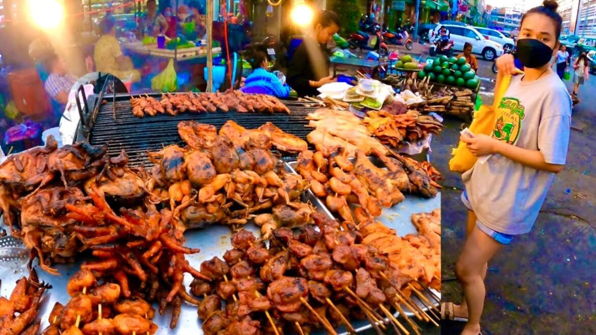 Most Popular Cambodian street food, Delicious Grilled frog, Chicken, Pork, Roasted fish & More Most Popular Cambodian street food, Delicious Grilled frog, Chicken, Pork, Roasted fish & More