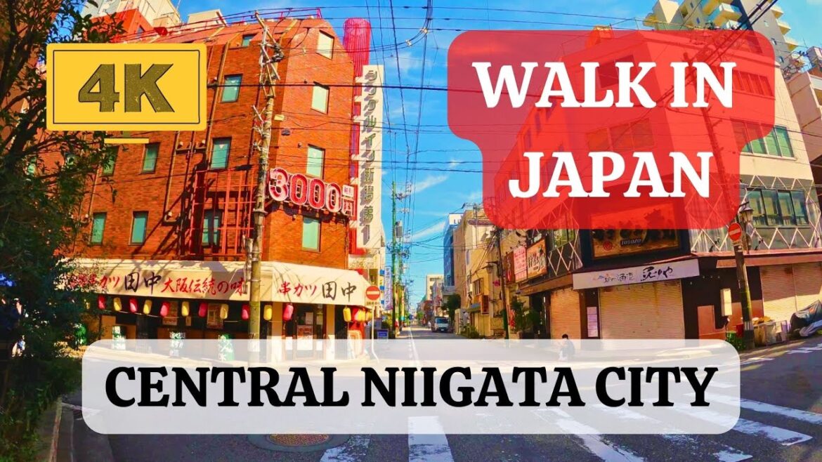 Central Niigata City - Walk in Japan (4K 60FPS)