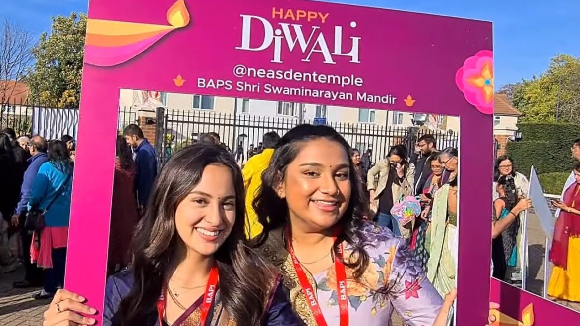 🇬🇧 LONDON WALKING TOUR, NEASDEN TEMPLE, HINDU NEW YEAR, DIWALI, BAPS Shri Swaminarayan Haveli, 4K