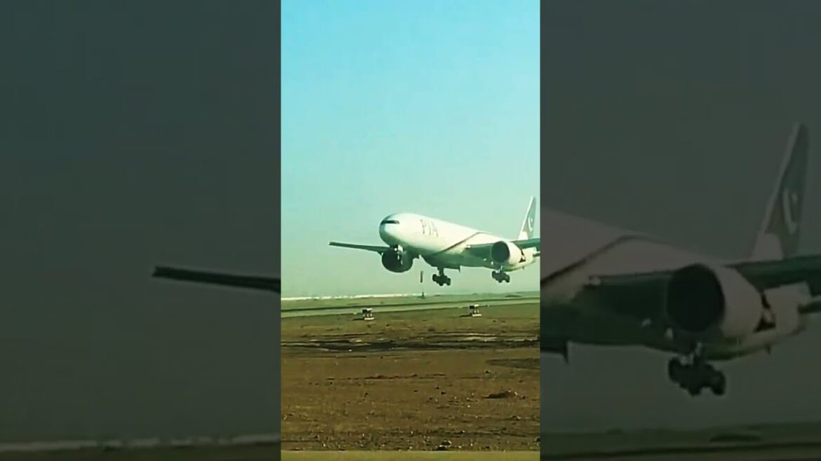 PIA B777-300(ER) AP-BHW Landing at Karachi Airport PIA B777-300(ER) AP-BHW Landing at Karachi Airport