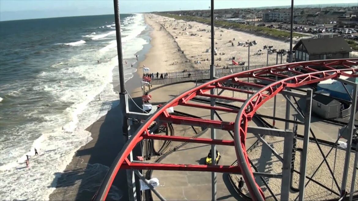 Looping Roller Coaster POV Funtown Pier Seaside Heights New Jersey Shore
