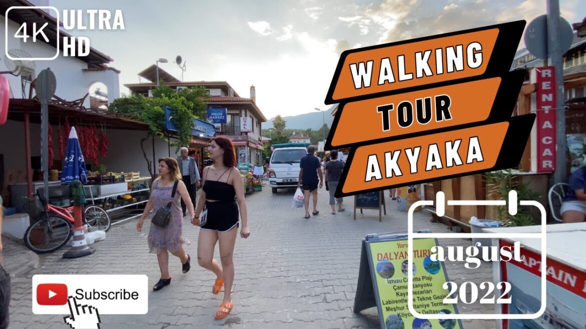 Akyaka Walking Tour | Ula, Muğla - Turkey | August 2022 - 4K 60fps | Virtual Tour Turkey