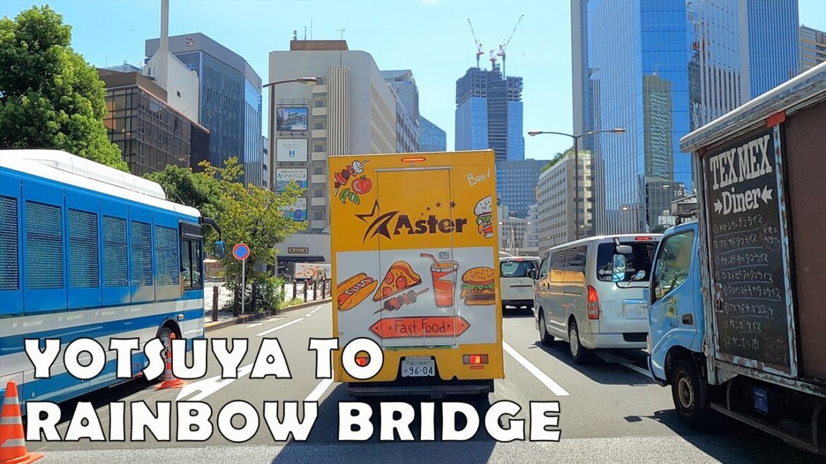 Japan Tokyo Drive 4K Yotsuya to Rainbow Bridge