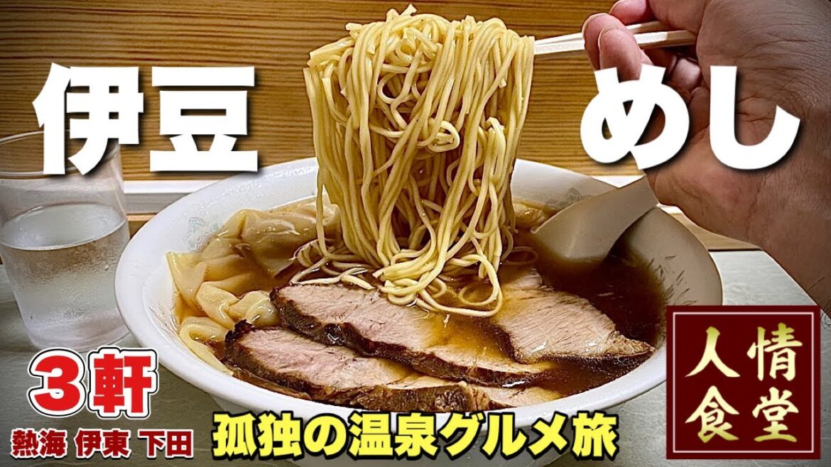 【伊豆旅行3軒巡り】地元民が愛する名物ラーメンに舌鼓！釣り温泉からの車中泊飲み『飯テロ』わんたんや/おかずのあんどう他/ramen 熱海/伊東/下田温泉/