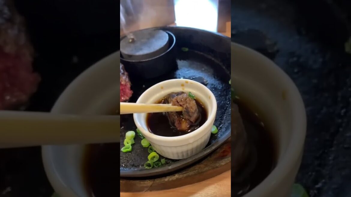 Japanese hamburg grilled on a stone Japanese hamburg grilled on a stone