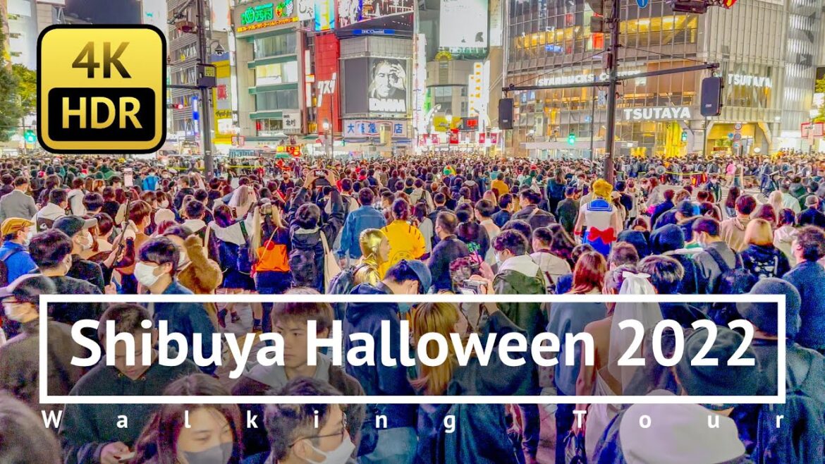 Shibuya Halloween 2022 Walking Tour - Tokyo Japan [4K/HDR/]