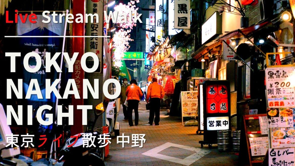 Live Night Tokyo walk in Nanako - Local drinking district - Weekday Night in Tokyo, Japan.