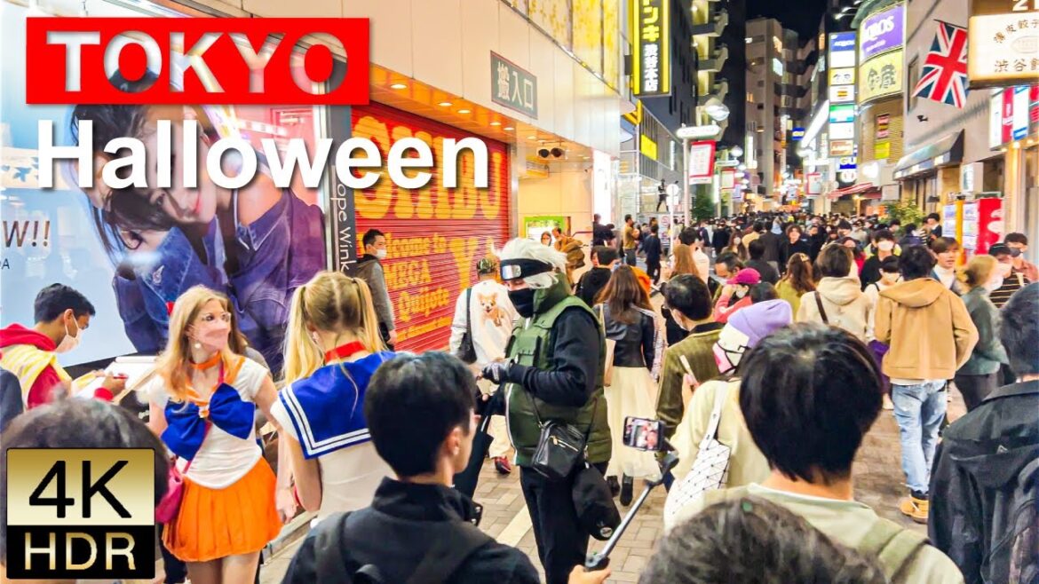 2022 Shibuya Halloween Walking Tour - Tokyo Japan [4K HDR]