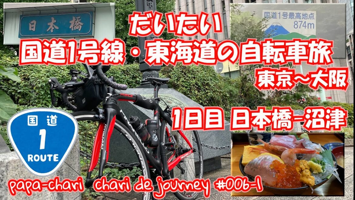 【1日目 日本橋 - 沼津】ロードバイクで行く だいたい国道1号線・東海道の旅 chari de journey #006-1 【 Route 1 /Japan 】