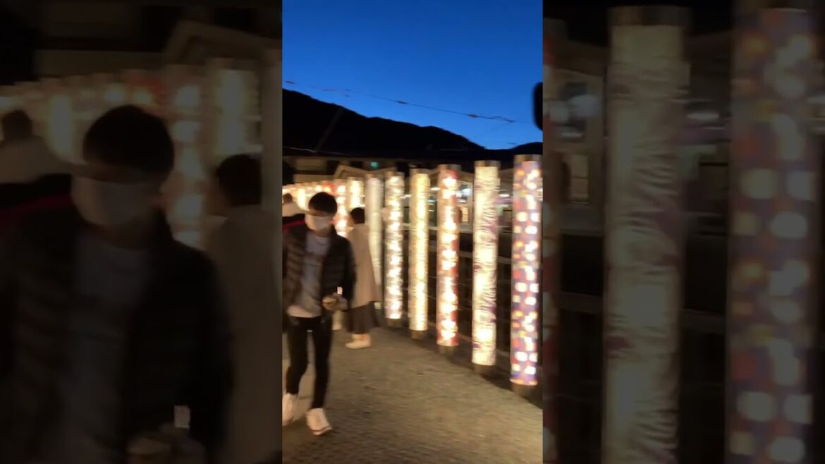 Kimono Forest at night, in Arashiyama Kyoto #shorts #japan #japantravel #japaneseculture